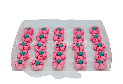 Pink Flower with Cyan Center