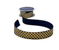 Gold Foil Herringbone Satin Ribbon