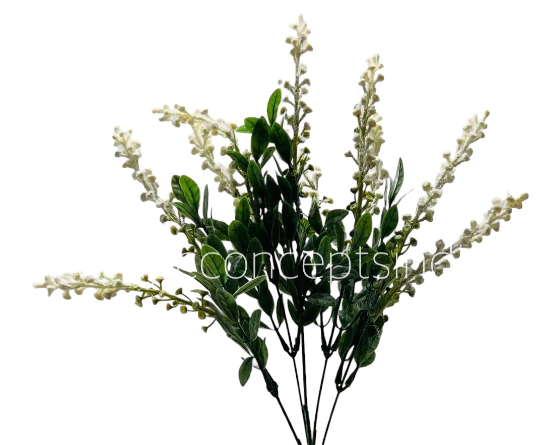Leaves Bunch with Frosted Fern