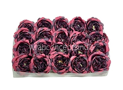 Deep Maroon Small Ornate Peonies