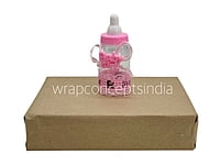 Pink/Blue Baby Bottle with Teddy