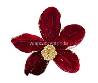 Velvet Flower with Gitter Pine Center-Tangerine