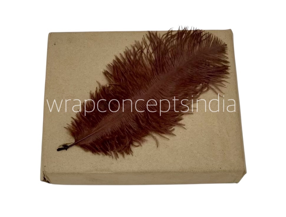 Faux Feather Rounded Edges-Brown