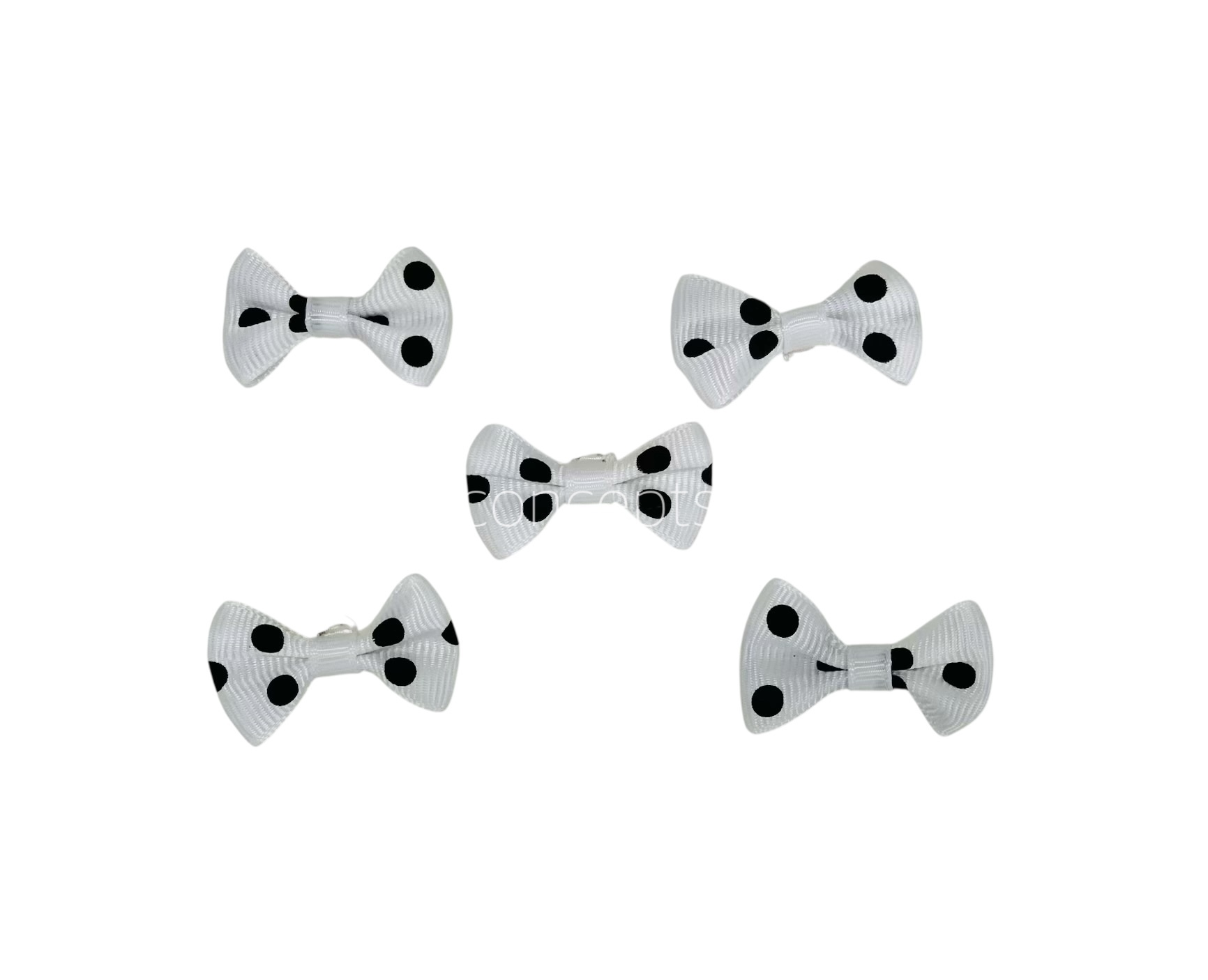 White with Black Polka Dot Bows