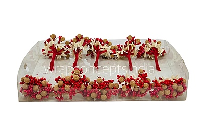 Red Textured Pearl Berry Sprigs