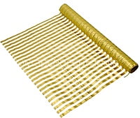 Gold Foil Stripe Organza Roll - Turquoise Blue