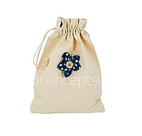 Denim Blue with Buttoned Centre.