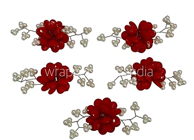 Stone Flowers with Pearl Add-ons- Multicolor