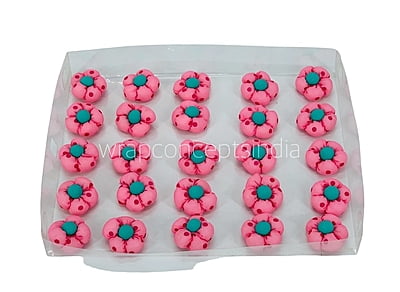 Pink Flower with Cyan Center