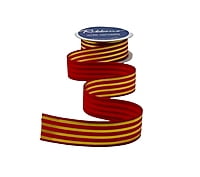Grosgrain Ribbon with Gold Foil Stripes