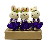 Teddy With Dress & Bow - Multicolour