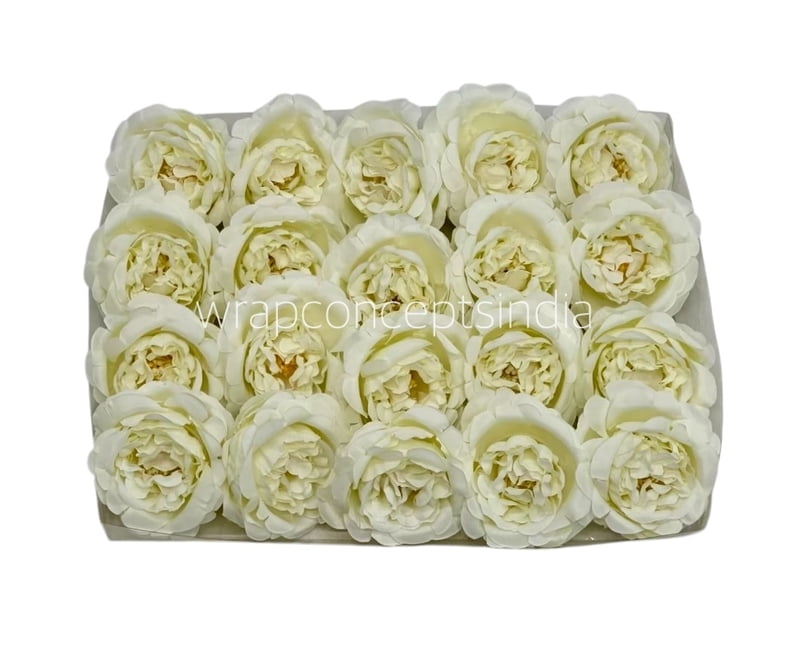 Ivory Small Ornate Peonies