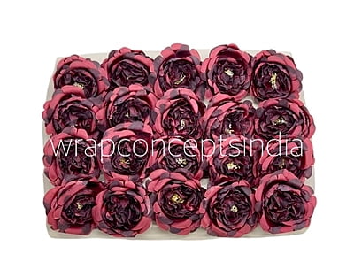 Deep Maroon Small Ornate Peonies