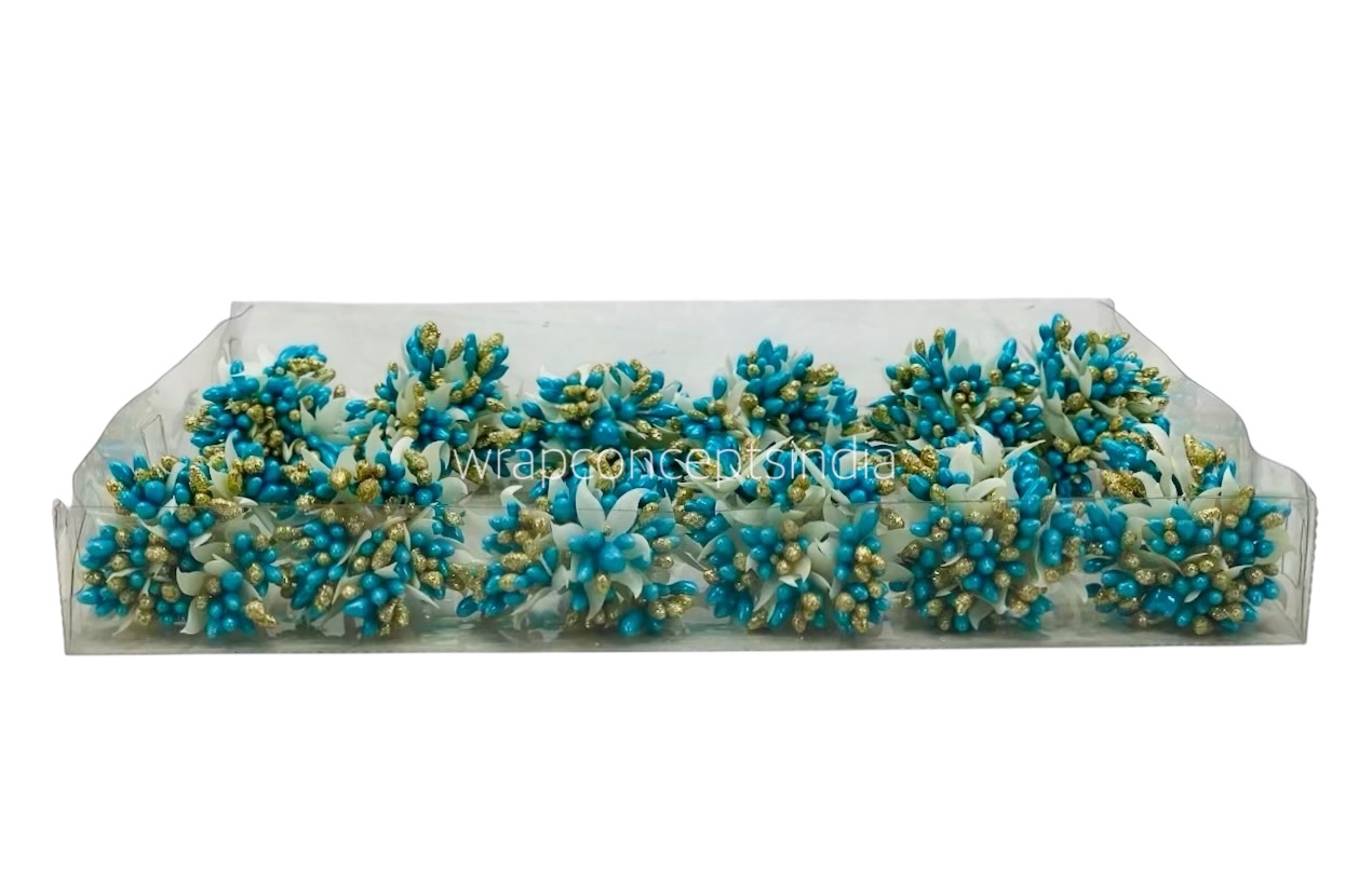 Turquoise & Glitter Gold Pollens