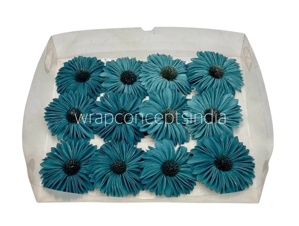 Teal Sola Wood Gerberas