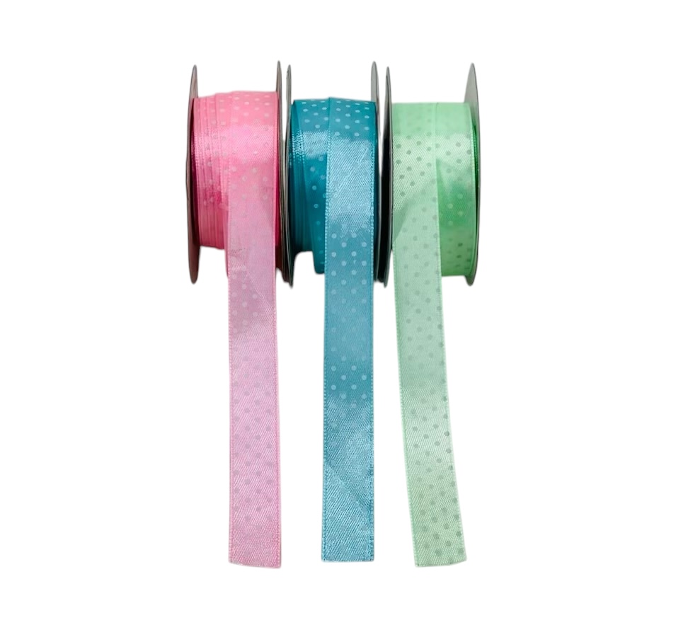 Mint/Baby Pink Polka Satin