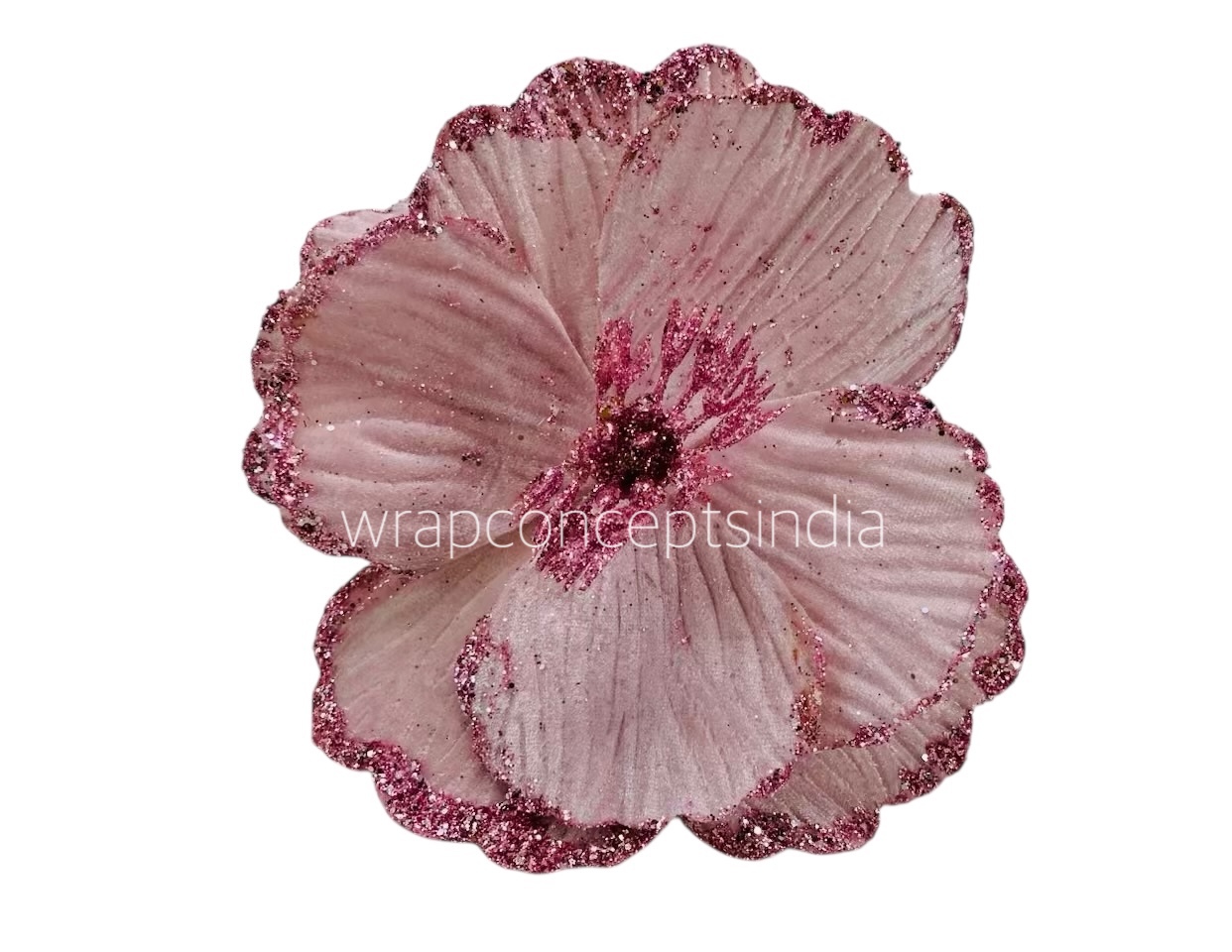 Big Flower with Glitter Centre & Edges-Deep Blue