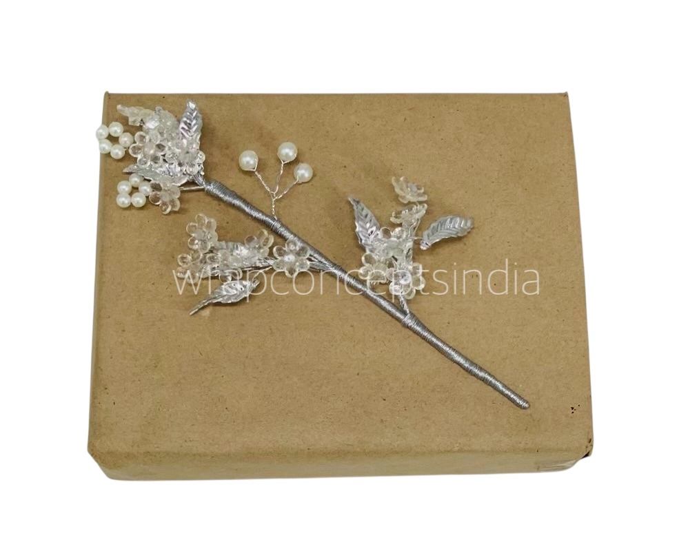 Stone & Pearl Flowers Stick Add-ons - Multicolour