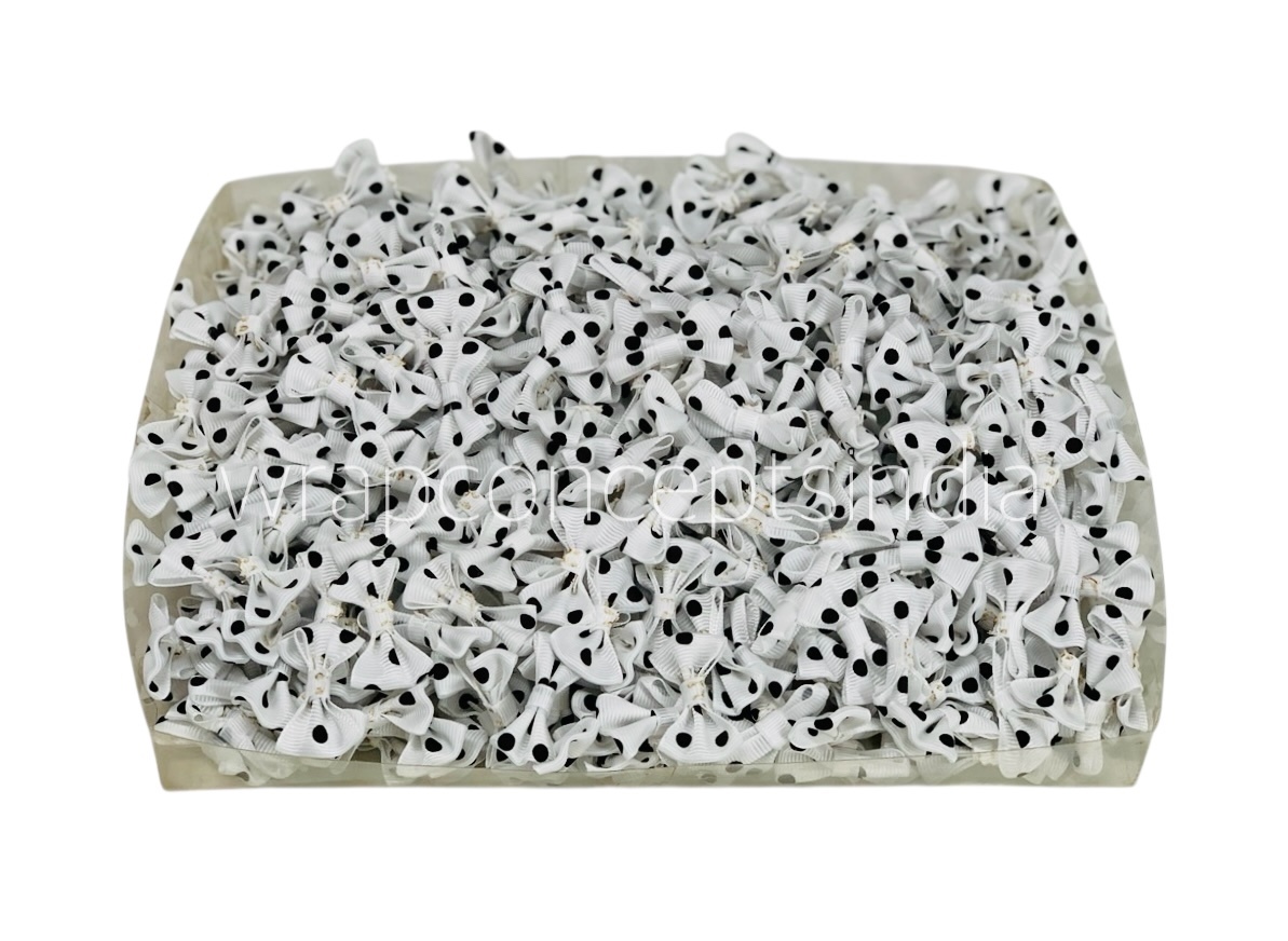 White with Black Polka Dot Bows