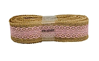 Natural Burlap with Lace Center