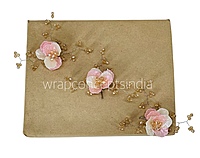 Dual Acrylic Flowers with Pearl Add-ons-Dk. Peach