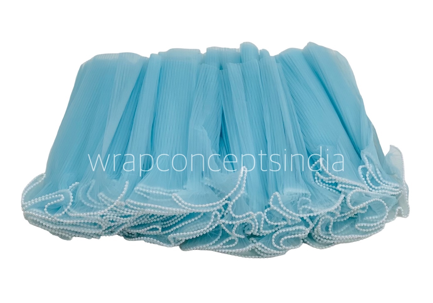 Organza Frill Lace with Pearl Edges-Baby Pink-20 Meters-27 cms