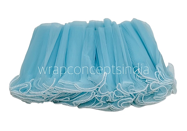 Organza Frill Lace with Pearl Edges-Baby Pink-20 Meters-27 cms