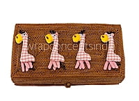 Plaid Giraffe - Pink / Mustard