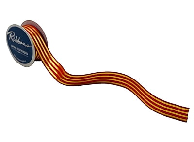 Grosgrain Ribbon with Gold Foil Stripes