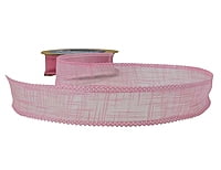 Baby Pink Lace Ribbon with scalloped edges