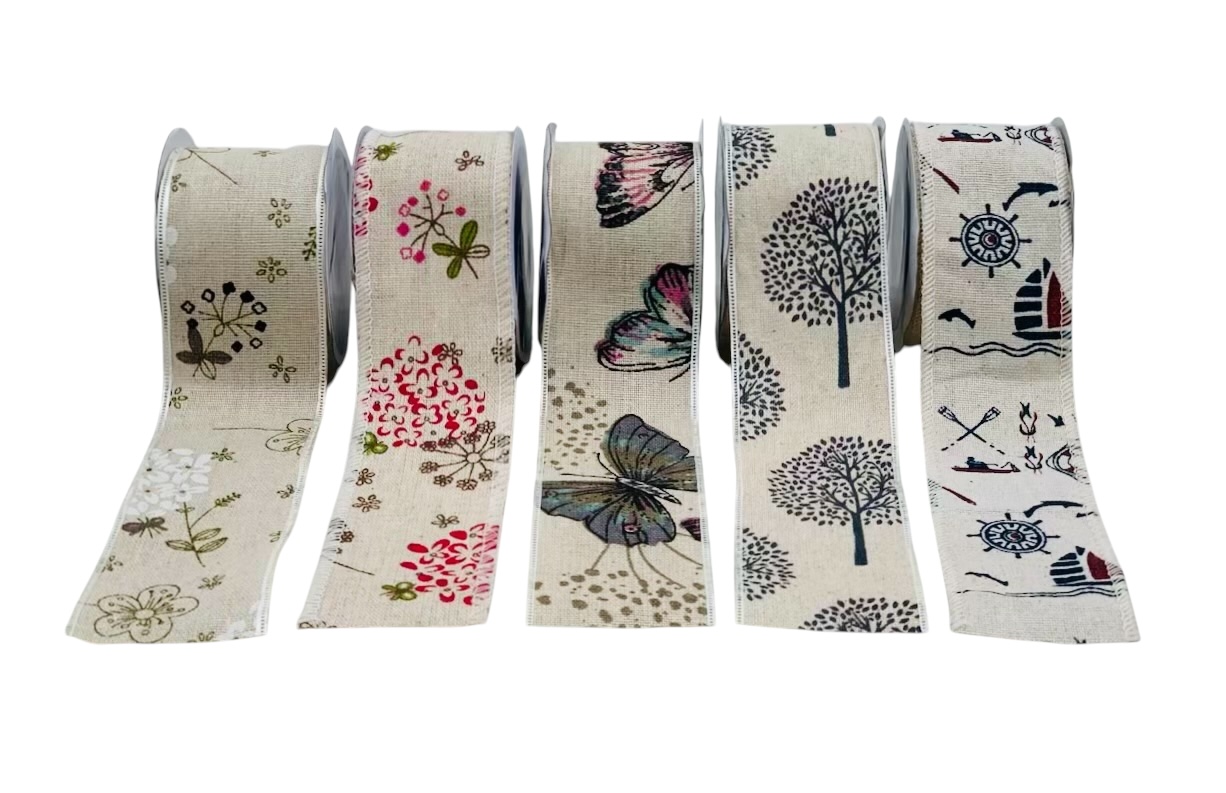 Burlap Printed Ribbon