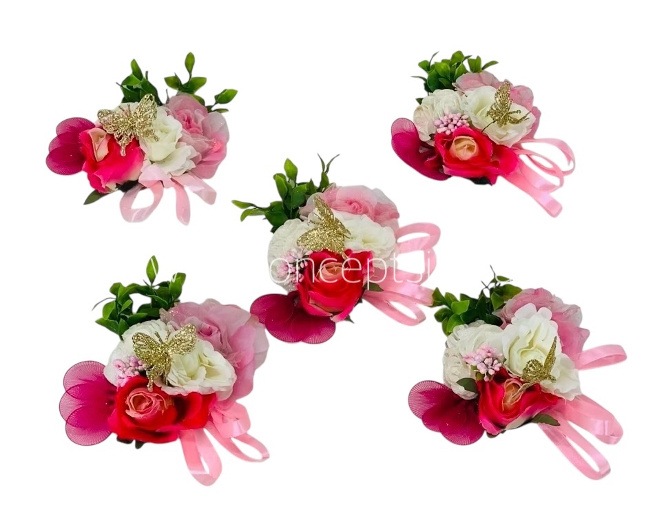 Fuchsia & Ivory Flowers Ready Bunch