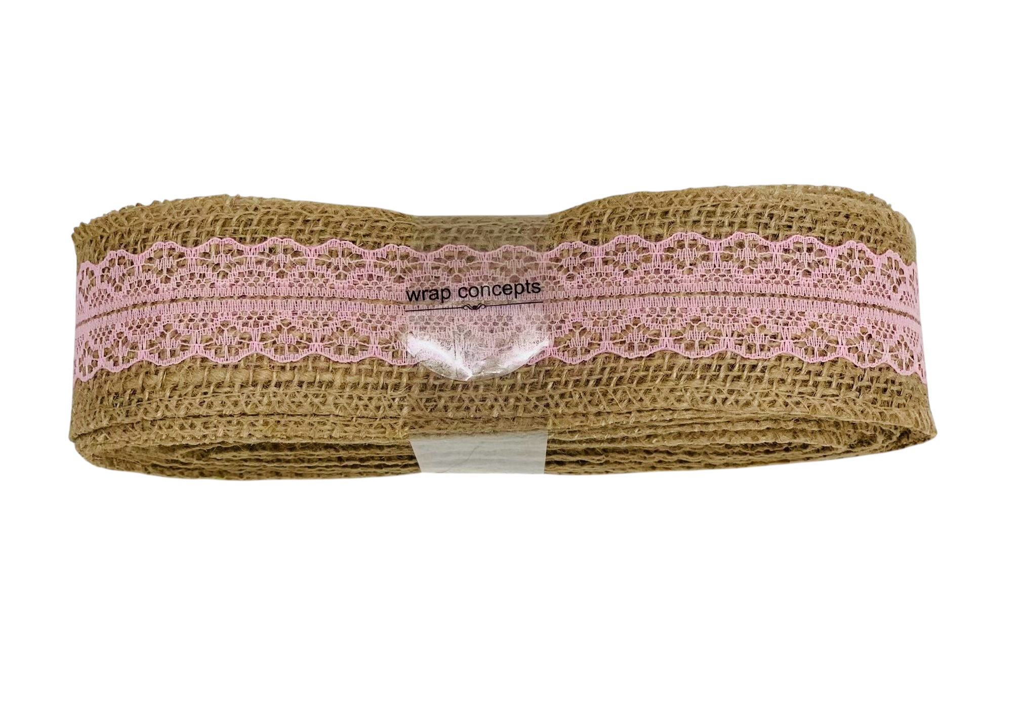 Natural Burlap with Lace Center