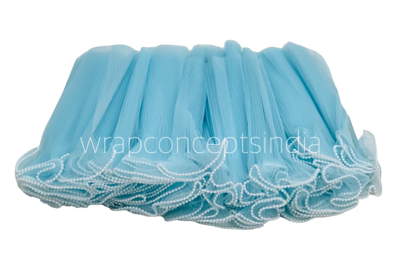 Organza Frill Lace with Pearl Edges-Baby Pink-20 Meters-27 cms