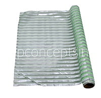Silver Foil Stripe Organza Roll