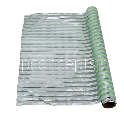 Silver Foil Stripe Organza Roll