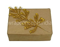 Gold Glitter Peacock Leaf on stick