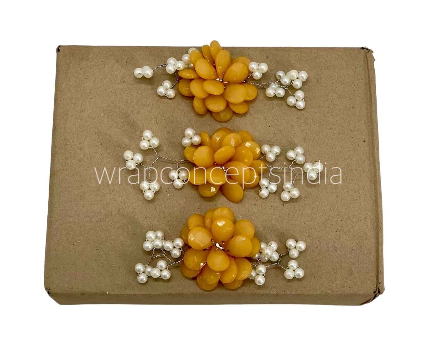 Stone Flowers with Pearl Add-ons- Multicolor