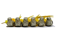 Glittery Birds with Feather Tails (Multicolour)-White