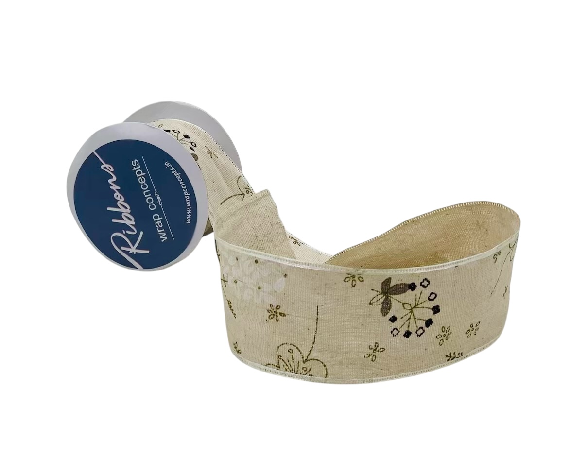 Burlap Printed Ribbon