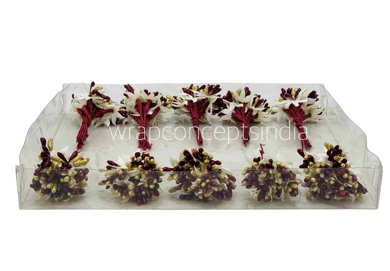 Maroon & Glitter Gold Pollens