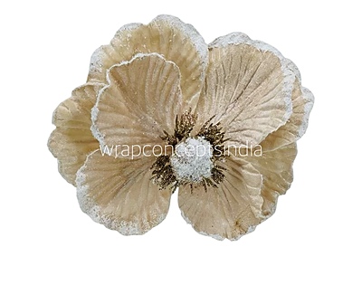 Velvet Flower With Frosted Edges & Center Velvet Flower With Frosted Edges & Center
