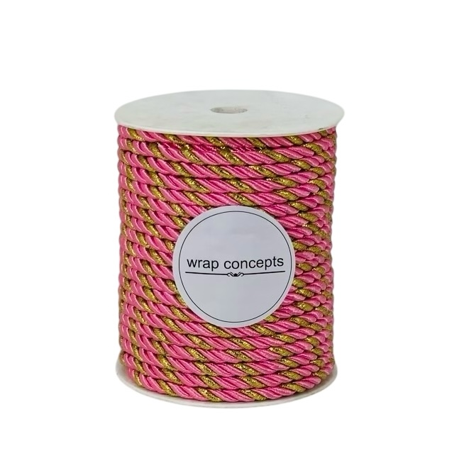 Pink & Gold Twisted Chord - 5 MM