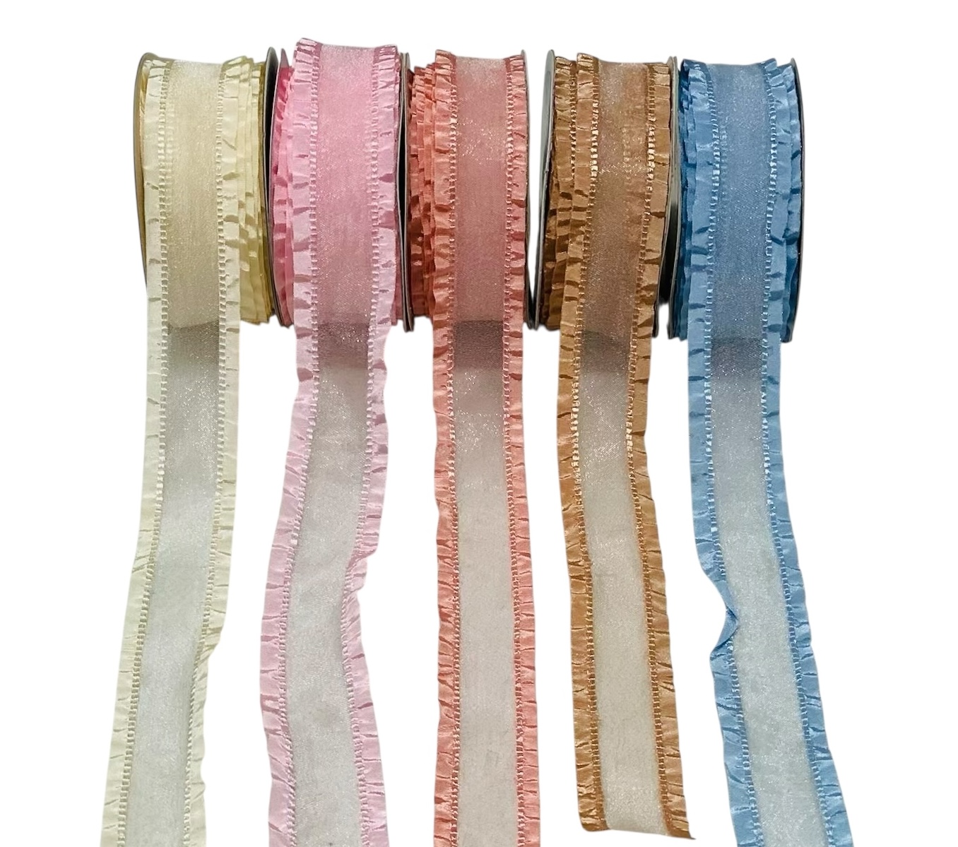 Sheer Ribbon With Satin Frill Edges