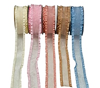 Sheer Ribbon With Satin Frill Edges
