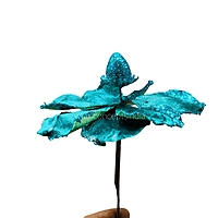 Medium Flower with Glitter Edges- Gold