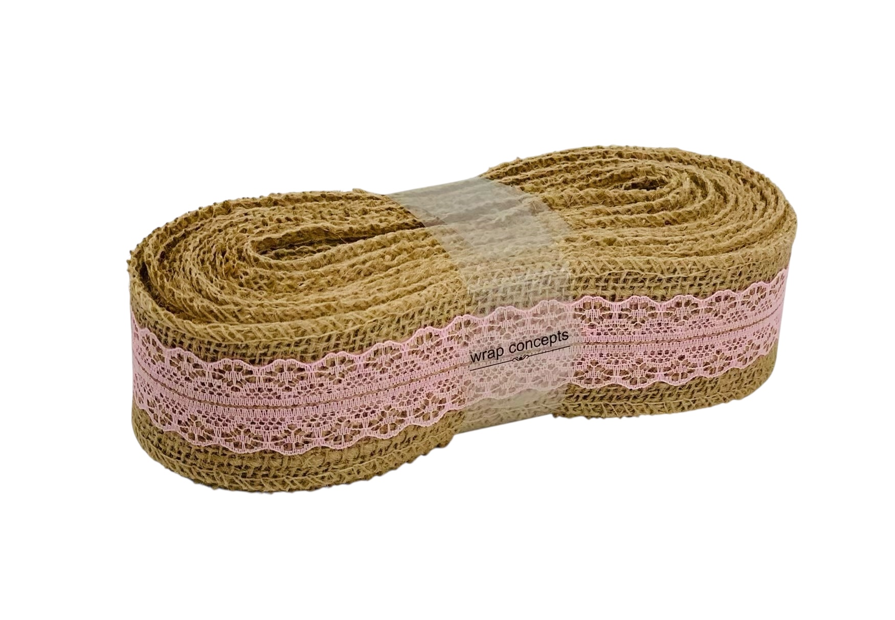 Natural Burlap with Lace Center