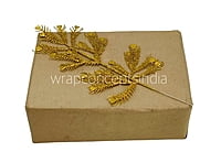 Gold Glitter Peacock Leaf on stick