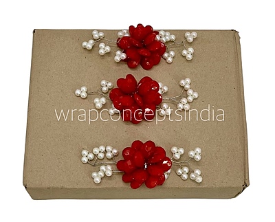 Stone Flowers with Pearl Add-ons- Multicolor