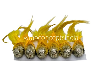 Glittery Birds with Feather Tails